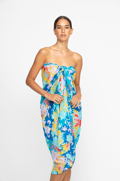 Buy Boohoo Shirred Wrap Sarong In Yellow