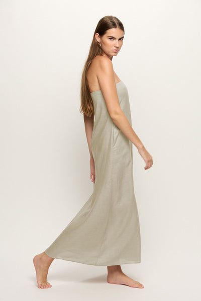 silk tan dress Donna Karan New York Women's A-Line Boat Neck Dress - Umbria